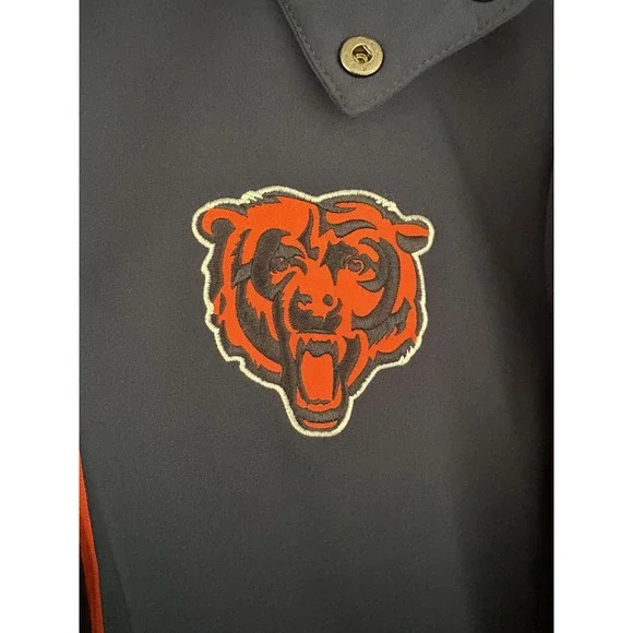 Chicago Bears Jacket Mens Large Navy NFL Football Hooded Softshell Full Zip - Picture 3 of 8